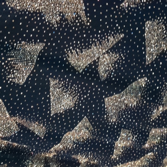 Vintage handmade sparkly gold velvet circle skirt crinoline long sleeve dress - Picture 4 of 8